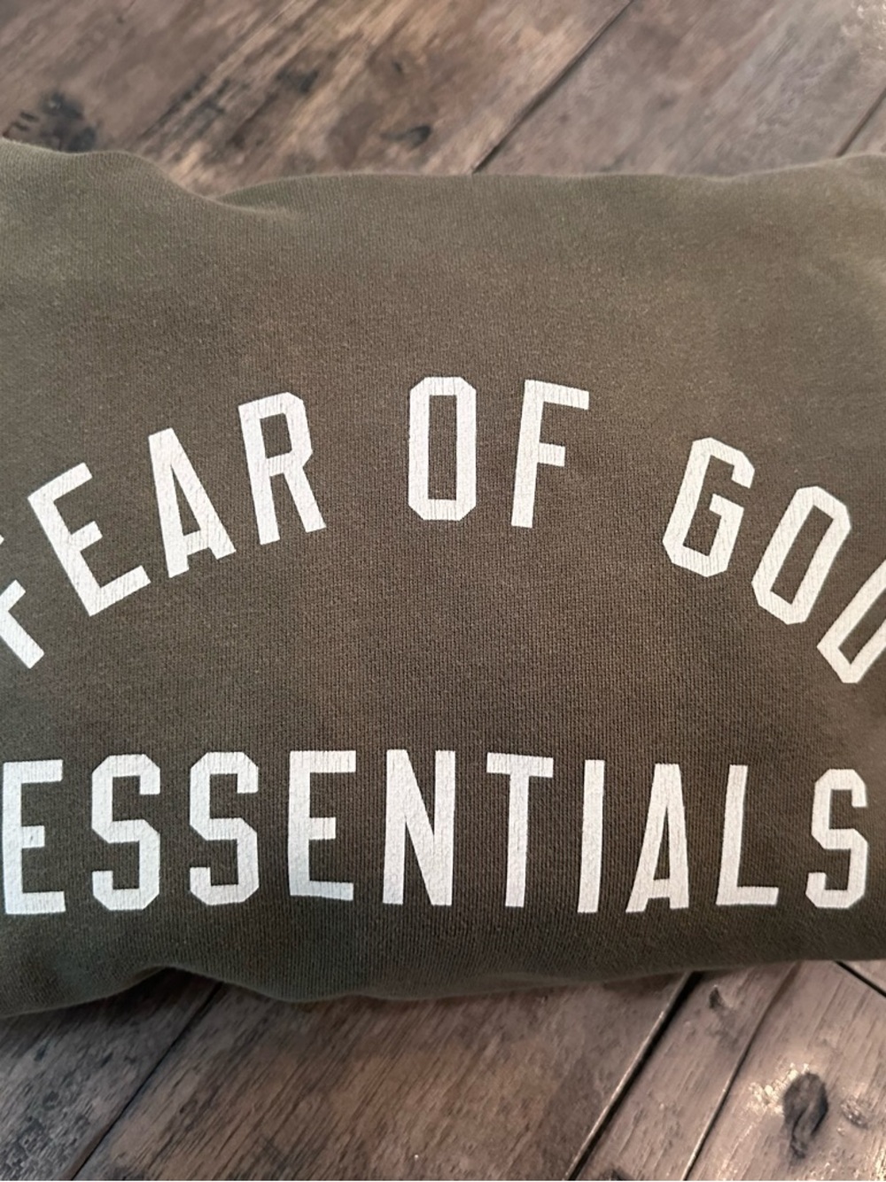 Kids Fear of God Essentials Olive Green hoodie Sweatshirt- size 10 for kids